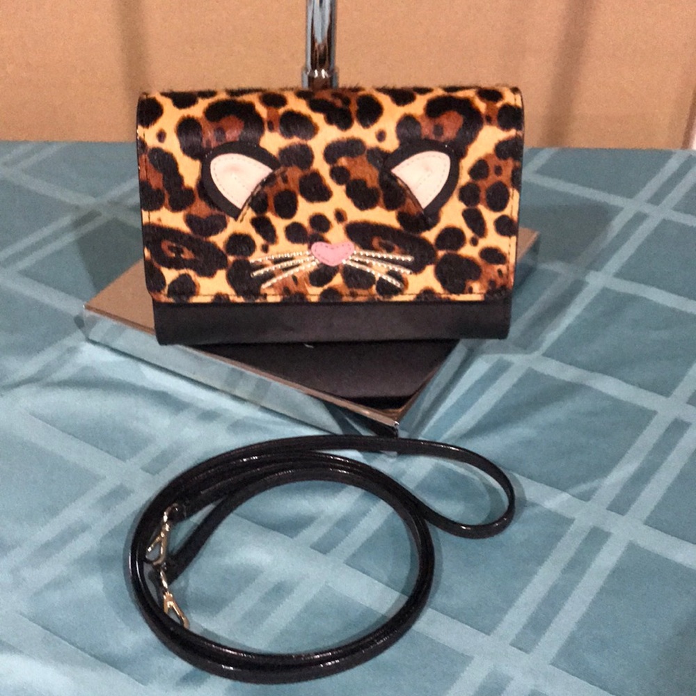 Kate Spade Leopard Summer Run Wild Calf Hair Leather Crossbody Bag EUC